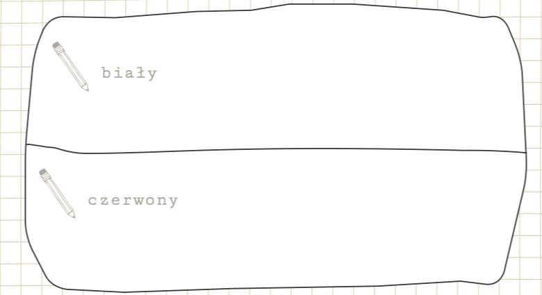 kontur flagi do wypełnienia skojarzeniami dla koloru białego i czerwonego
